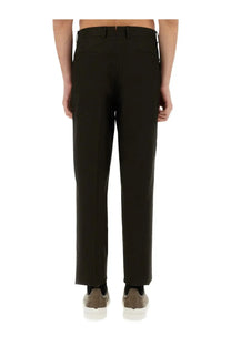 Black tailored straight-leg trousers with belt loops from zegna mens pants brown collection