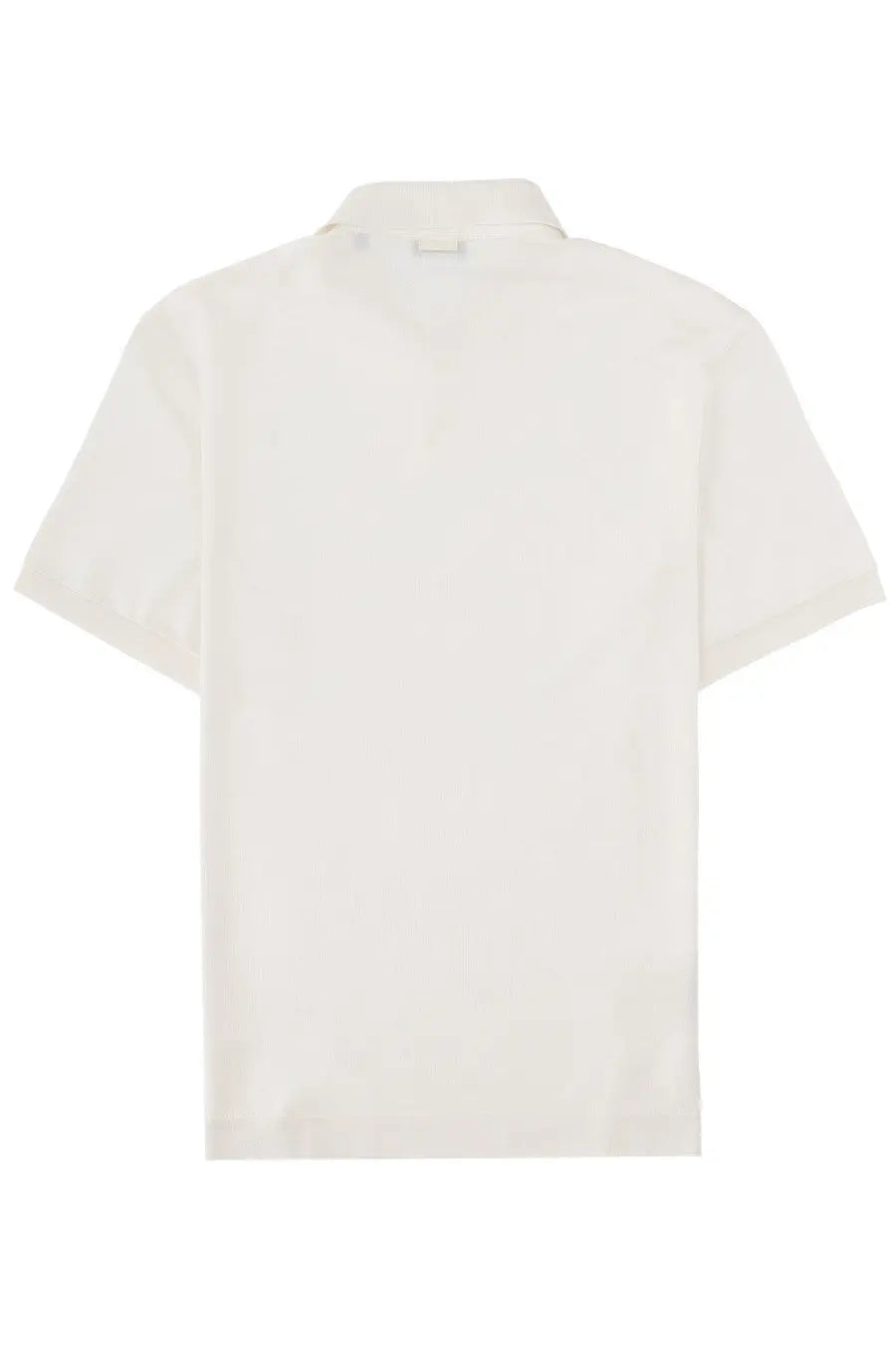 Zegna men’s polo in cotone seta white short-sleeved tee with classic collar and subtle textured fabric