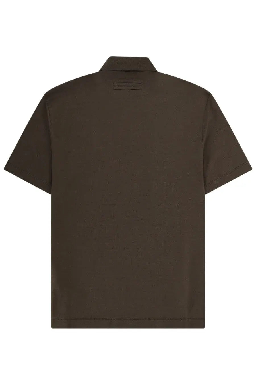Zegna men’s polo regular fit brown short-sleeved shirt with classic collar and subtle stitching details