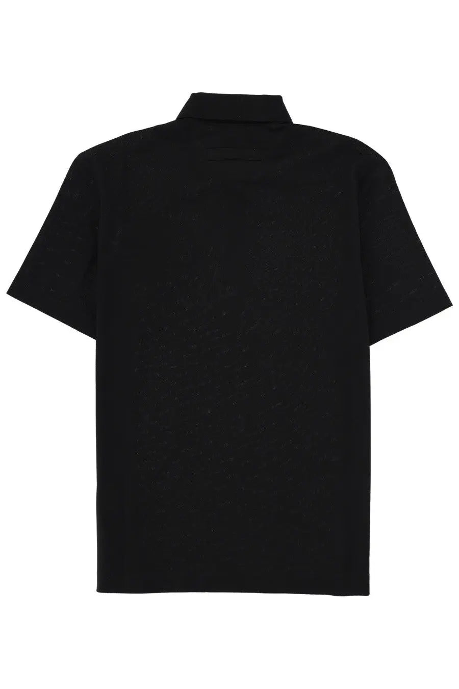 Zegna men’s regular fit black polo shirt with short sleeves classic collar and subtle texture