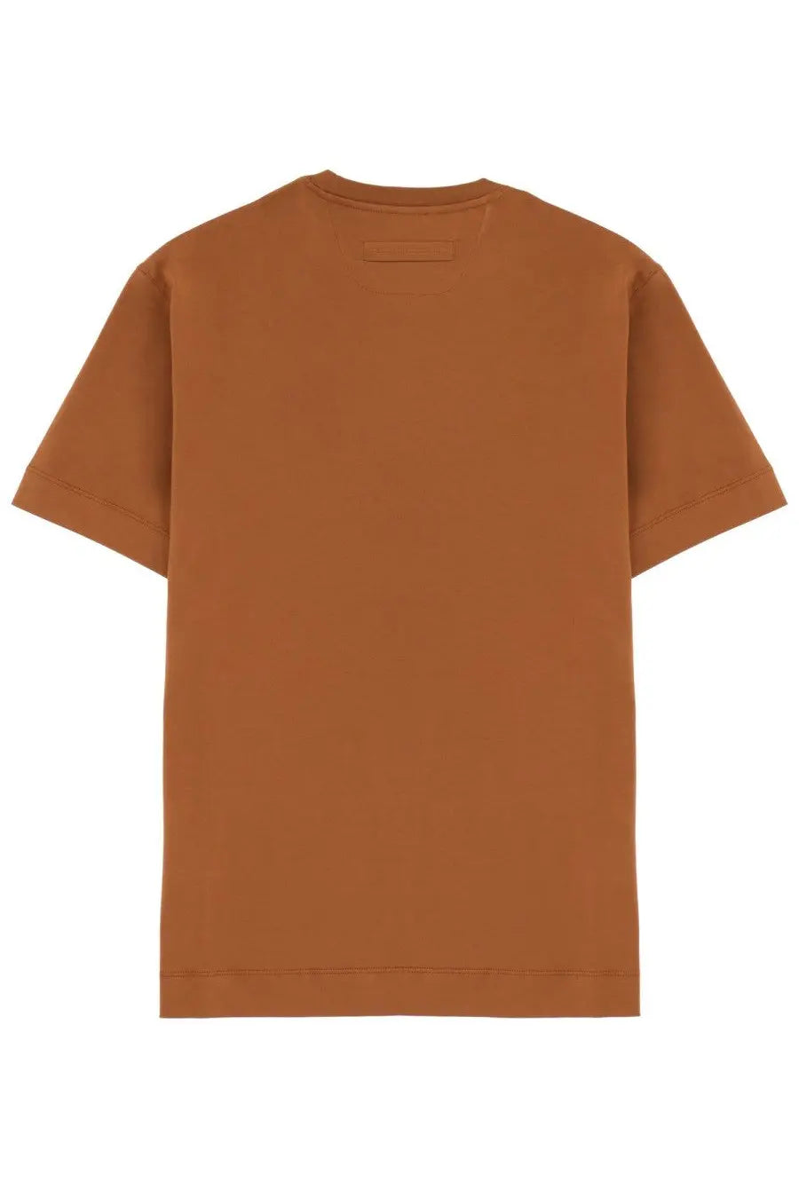 Zegna men’s rust-colored minimalist cotton t-shirt with crew neck and short sleeves