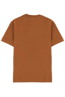 Zegna men’s rust-colored minimalist cotton t-shirt with crew neck and short sleeves
