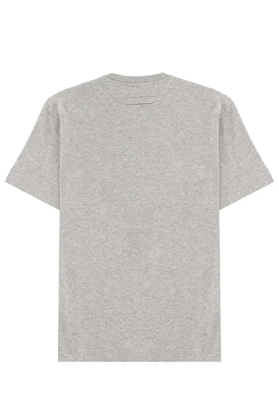 Zegna men’s heather gray short-sleeved shirt with crew neck and subtle stitching details in soft fabric