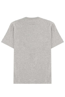 Zegna men’s heather gray short-sleeved shirt with crew neck and subtle stitching details in soft fabric