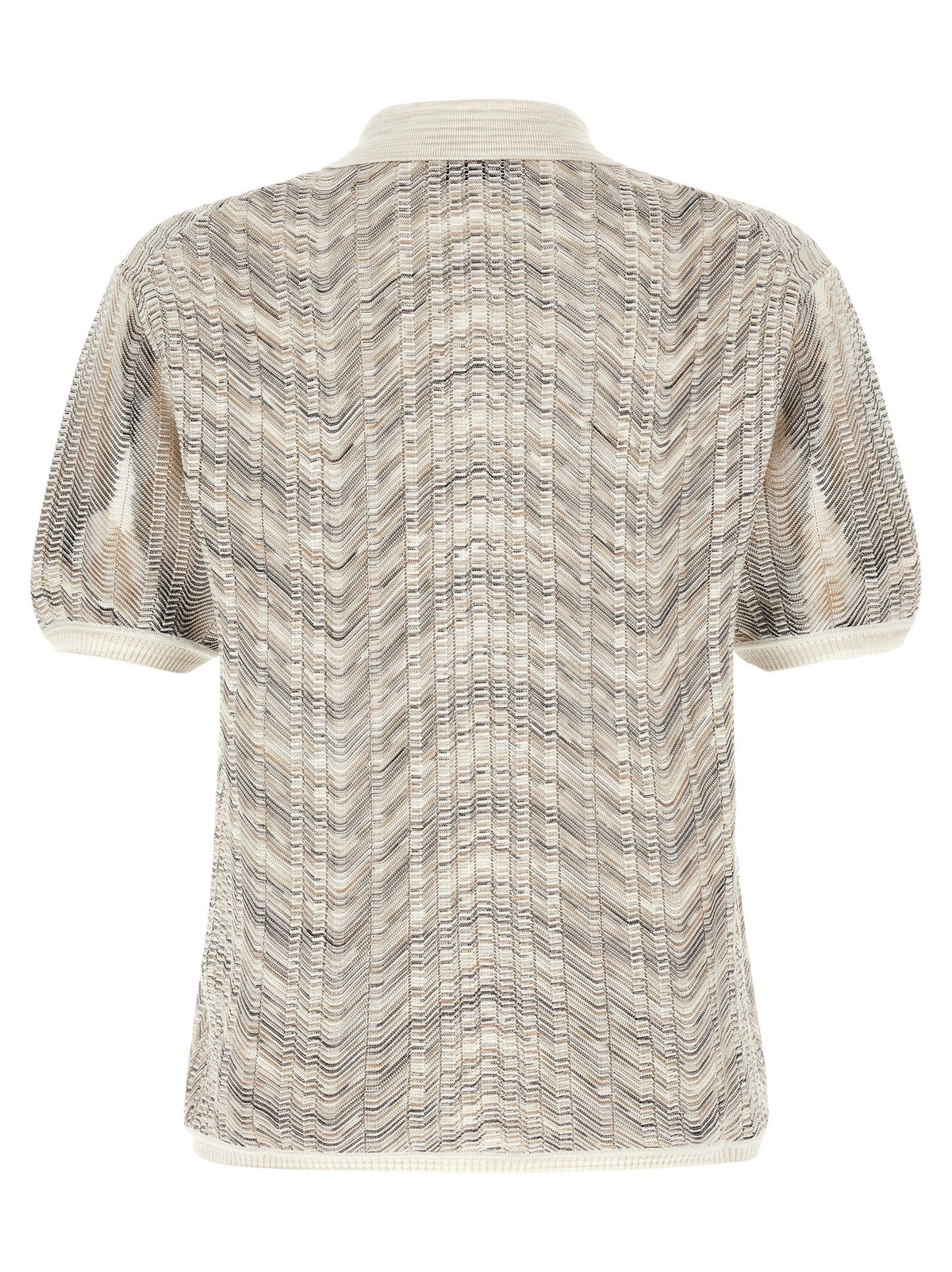 Missoni Zig Zag Knit Polo Shirt Gold