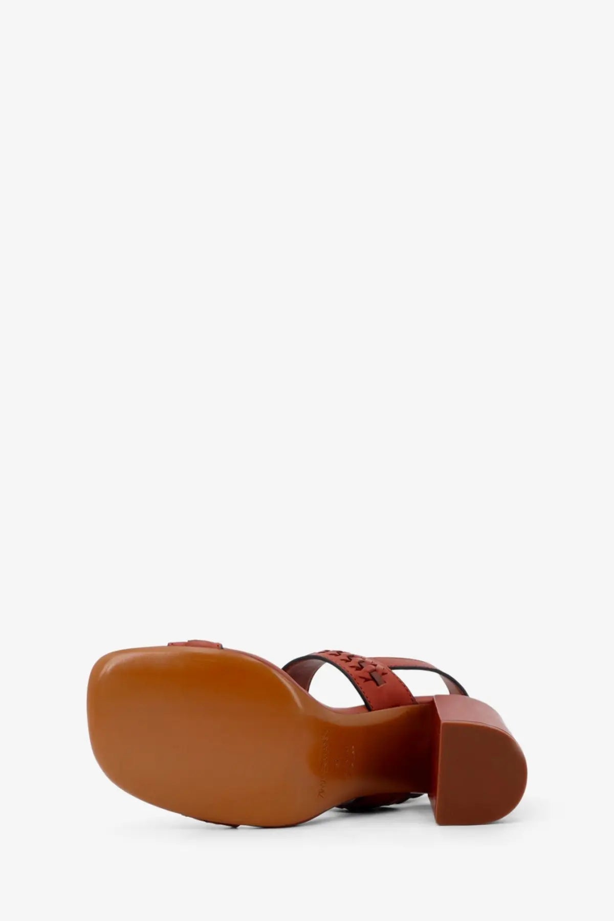 Zimmermann women’s alchemy leather sandals in brown with chunky block heel and braided strap detail