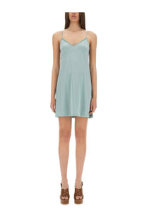 Zimmermann women’s ascension maxi dress multicolor featuring a light blue satin slip design with thin straps and v-neckline