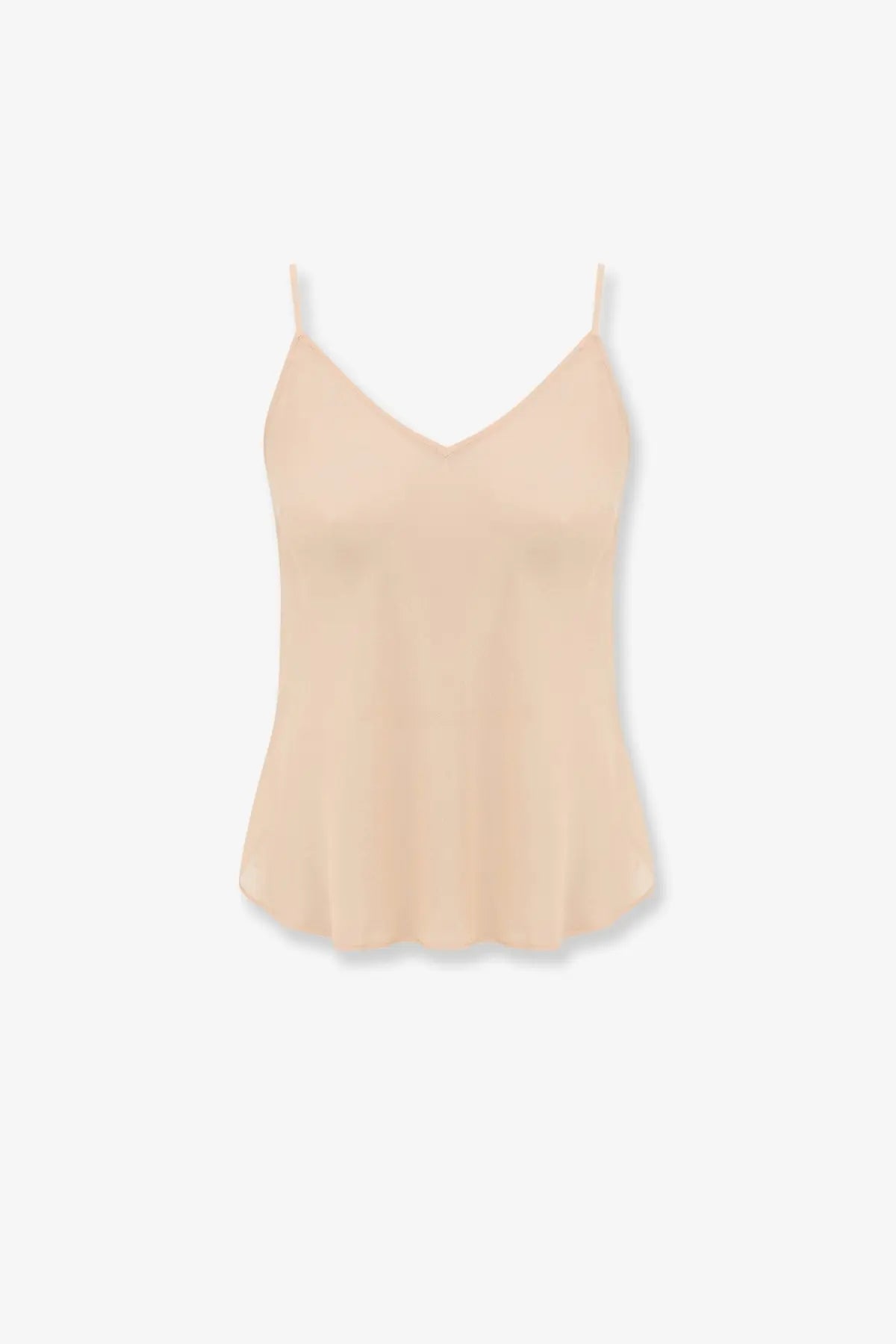 Zimmermann women’s luna applique shirt white beige satin camisole with thin spaghetti straps and v-neckline