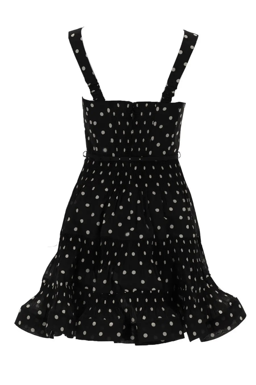 Zimmermann women’s mini abito pois black black polka-dot mini dress with thin straps and ruffled hem