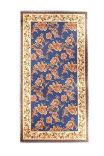 Zimmermann women’s pareo in multicolor printed cotton featuring a rectangular blue rug design with floral patterns