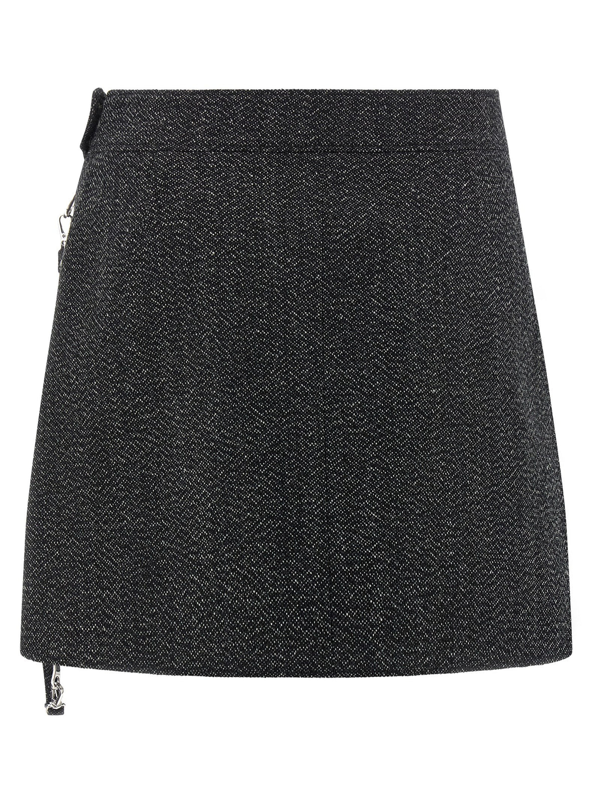 courrèges Zipped Caviar Mini Skirt Grey