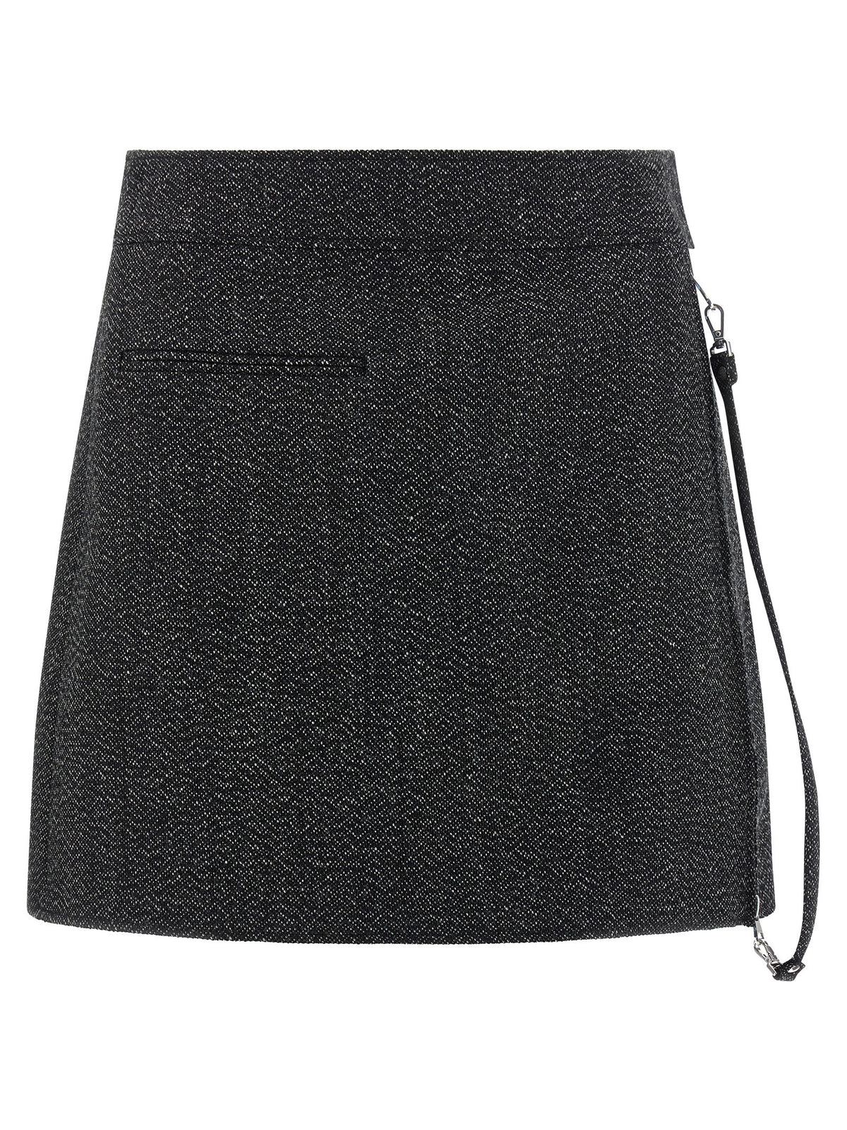 courrèges Zipped Caviar Mini Skirt Grey