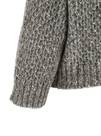Peserico Zipped Hooded Cardigan Grey, view 4