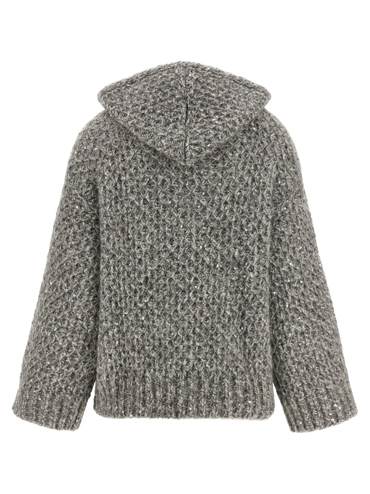 Peserico Zipped Hooded Cardigan Grey, view 2