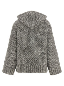 Peserico Zipped Hooded Cardigan Grey, view 2