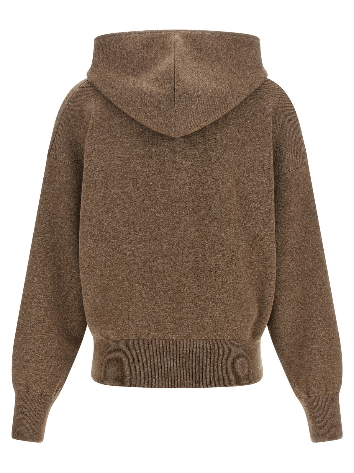Agnona Zipped Hooded Sweater Brown