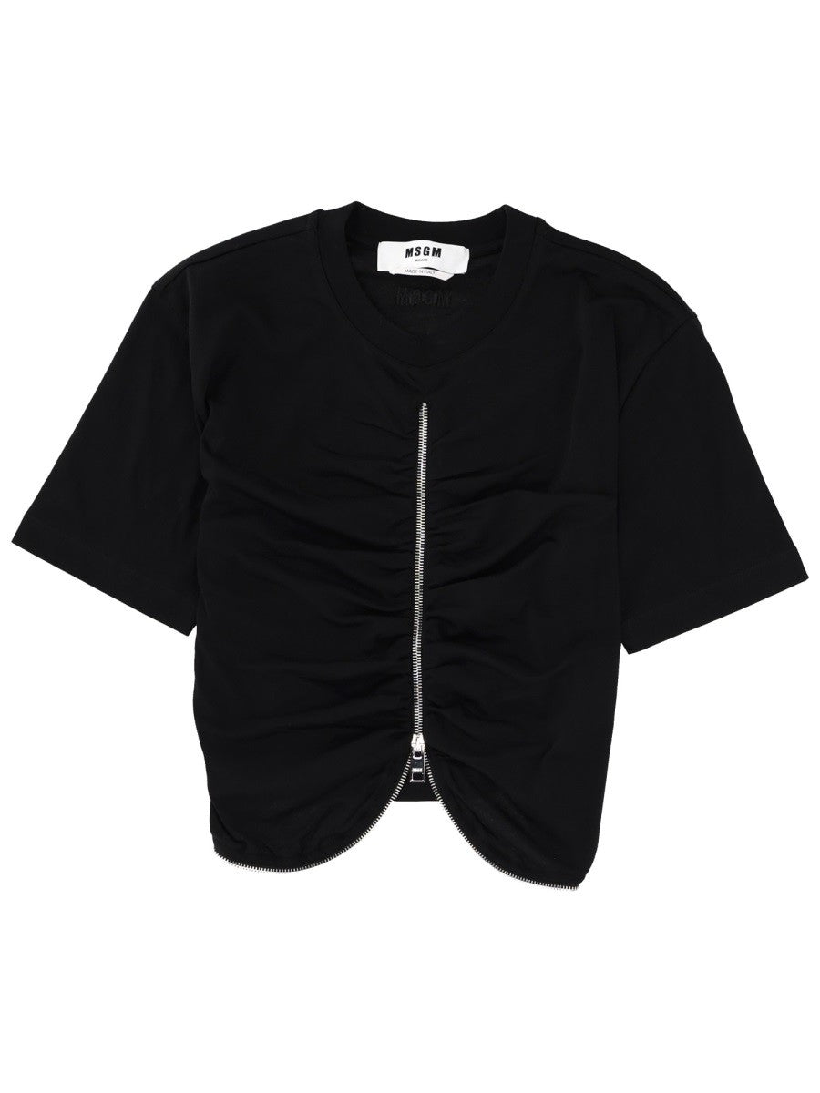 MSGM Women's Zippered Shirt Black